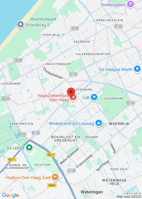Google maps afbeelding voor Locatie in HagaZiekenhuis Leyweg