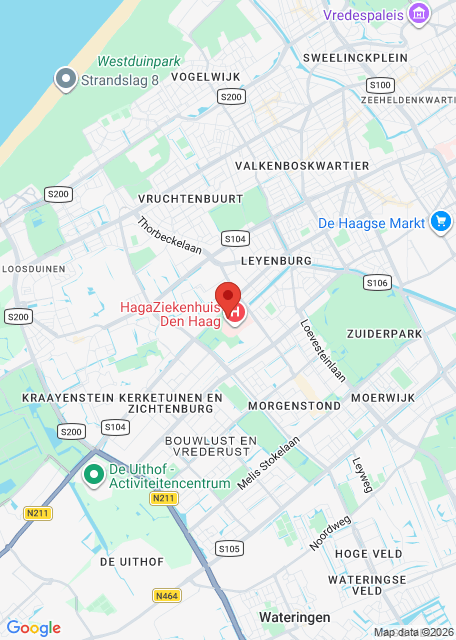 Google maps afbeelding voor Locatie in HagaZiekenhuis Leyweg