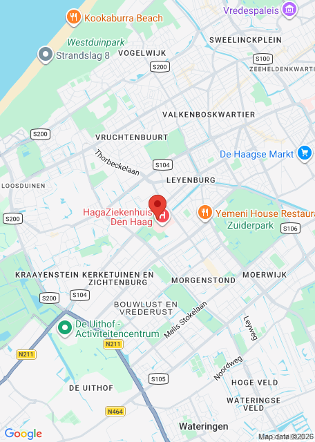 Google maps afbeelding voor Locatie in HagaZiekenhuis Leyweg